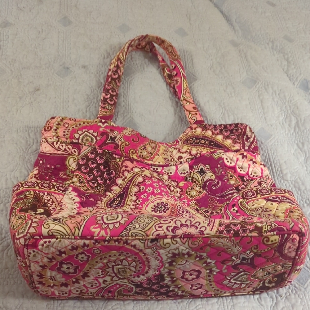 Vera Bradley Pink and Gold Paisley Tote